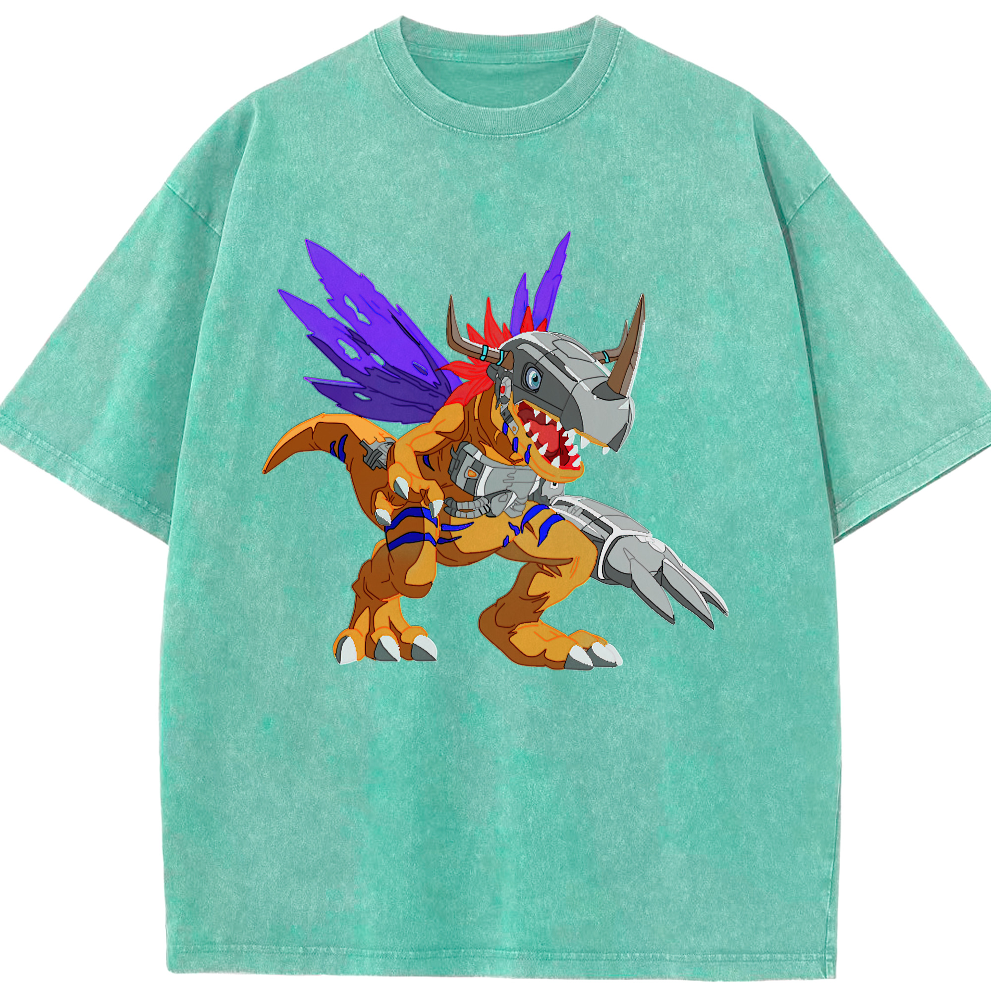 （画像用） Digimon デジタルモンスター/デジモン 綿100% ヴィンテージ風 半袖Tシャツ（フロントプリント）